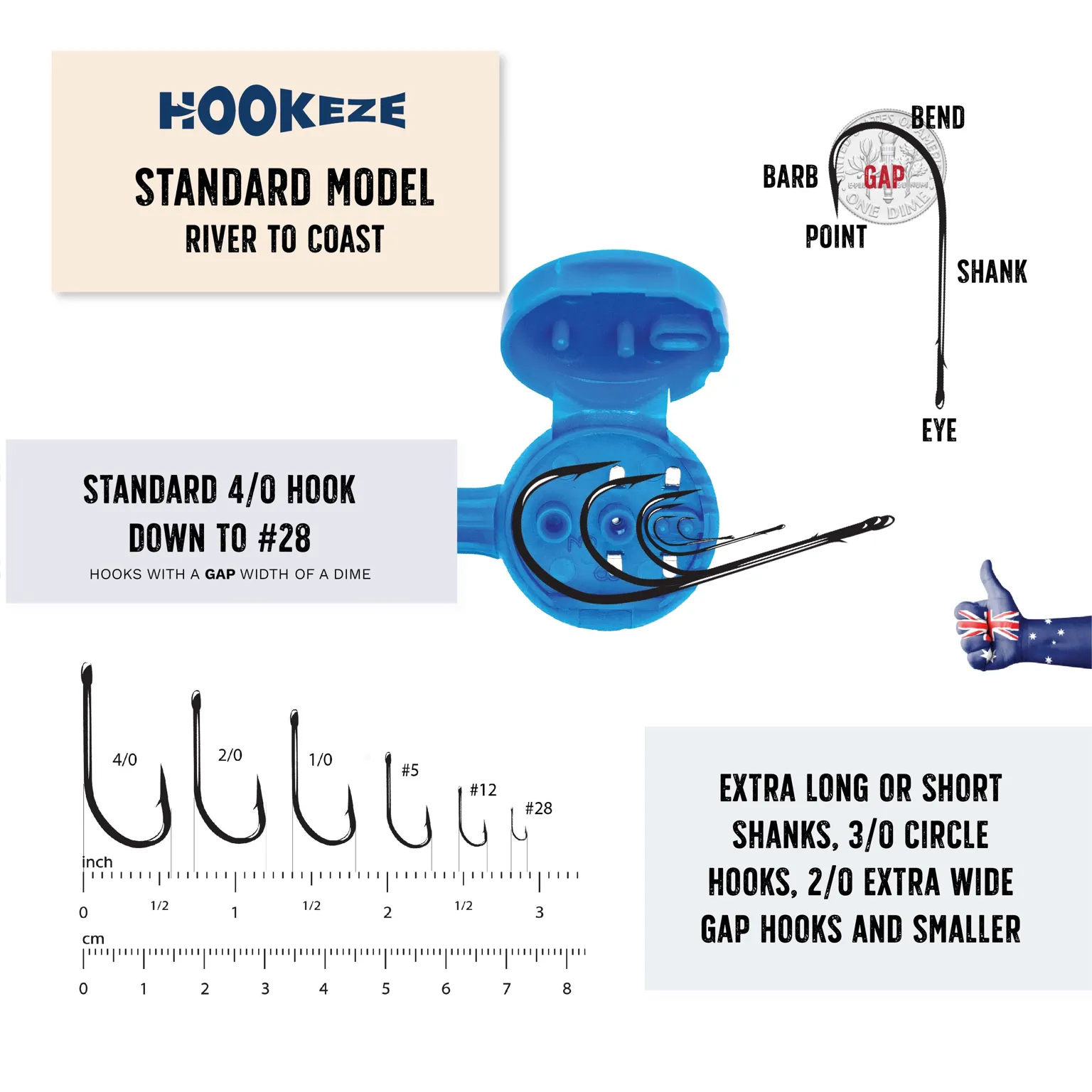 HookEze Fishing Knot Tying Tool (Standard & Large) | Pack of 4